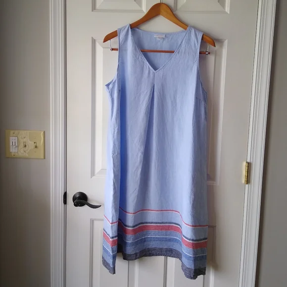 j jill love linen dress NWOT J Jill Love Linen Dress 2X Purple Floral Sleeveless Tank Sundress Lagenlook
